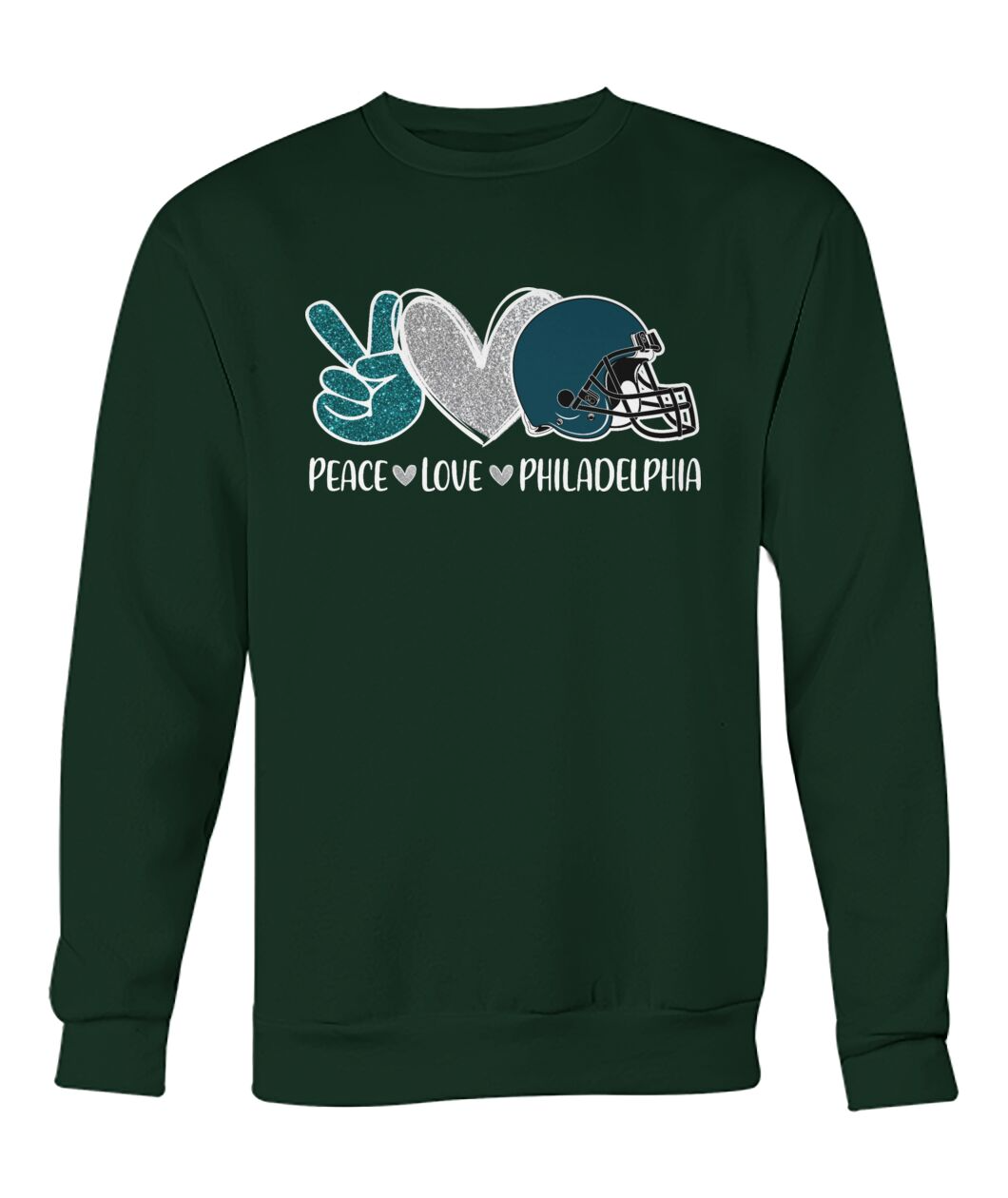 Philadelphia American Football Peace Black Forest Green T-Shirts, Football Outfit For Men Women Family Love Philadelphia Football Sport