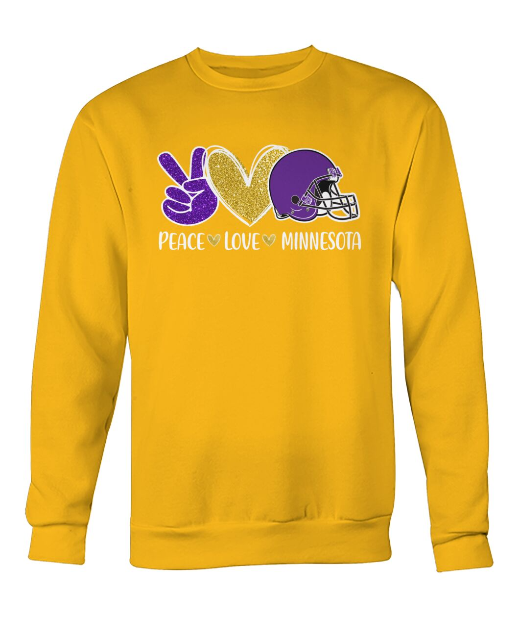 Minnesota American Football Peace Purple Gold Long Sleeve Shirt, Perfect Outfit For Men Women Family Love Minnesota Football Sport Lovers