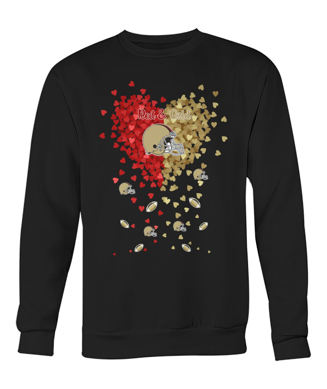 San Francisco Football Gold and Red in My Heart Sweatshirt T Shirts hoodie - Gift For Mens, Womens and San Francisco Lovers