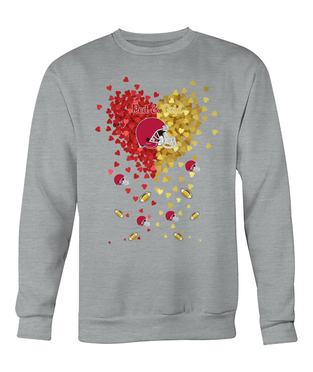 Kansas City Football Red and Gold in My Heart Hoodie, T Shirts, Sweatshirt - Gift For Mens, Womens and Kansas City Lovers