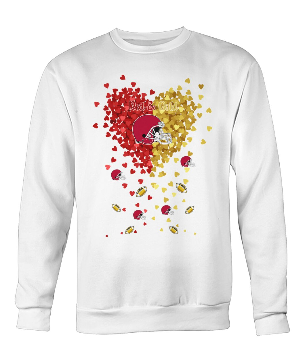 Kansas City Football Red and Gold in My Heart Hoodie, T Shirts, Sweatshirt - Gift For Mens, Womens and Kansas City Lovers