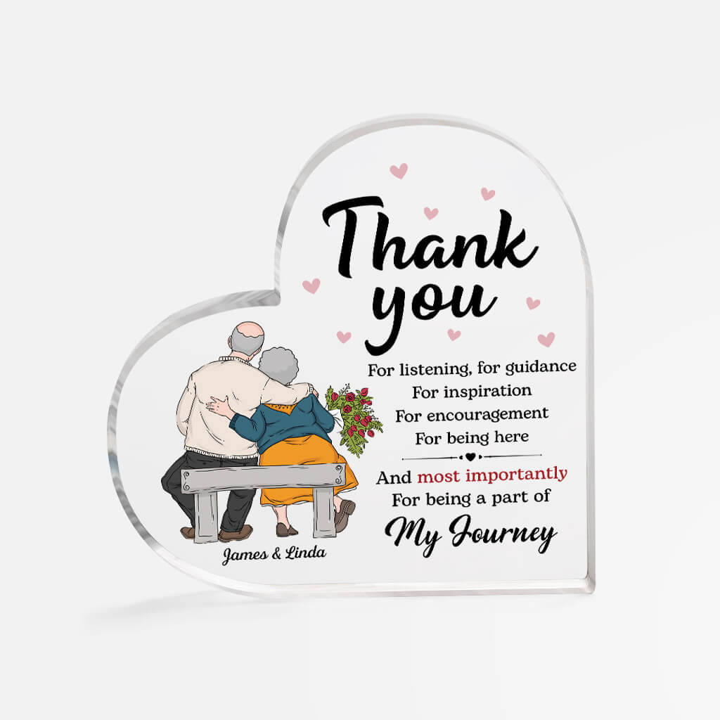 Personalized Couple Heart Acrylic Plaque, Customized Thank You For Everything Acrylic Plaque, Best Plaque For Couple