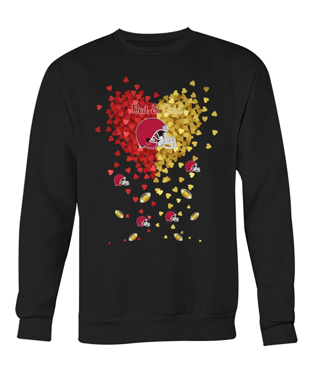 Kansas City Football Red and Gold in My Heart Hoodie, T Shirts, Sweatshirt - Gift For Mens, Womens and Kansas City Lovers