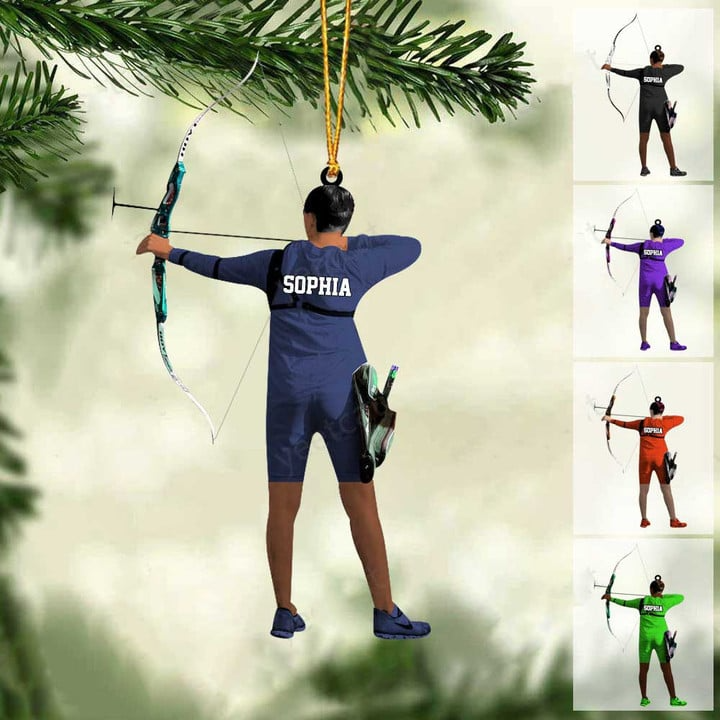 Personalized Archery Man Acrylic Ornament, Custom Christmas Ornament Gifts For Archery Lovers