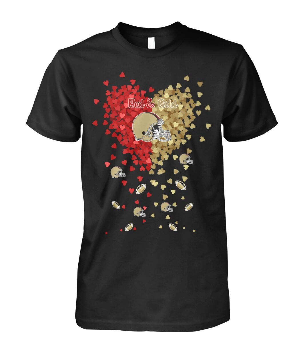 San Francisco Football Gold and Red in My Heart Sweatshirt T Shirts hoodie - Gift For Mens, Womens and San Francisco Lovers
