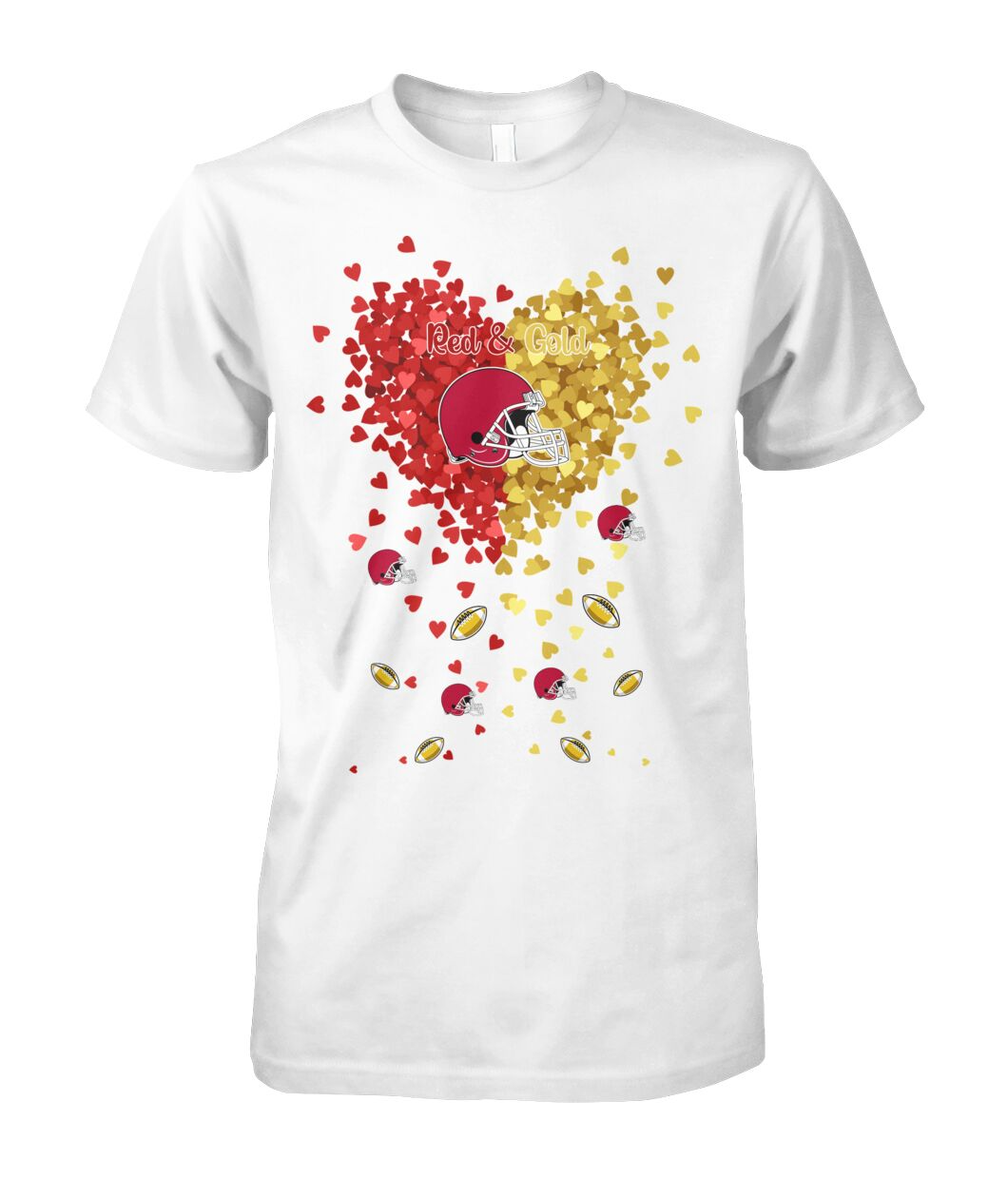 Kansas City Football Red and Gold in My Heart Hoodie, T Shirts, Sweatshirt - Gift For Mens, Womens and Kansas City Lovers