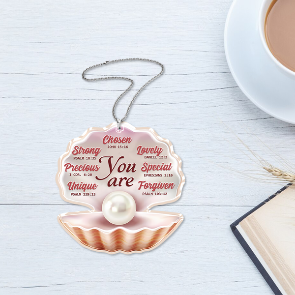 Pearl In Sea Shell You Are Acrylic Car Ornament, Perfect Christmas Gift For Family, Friend