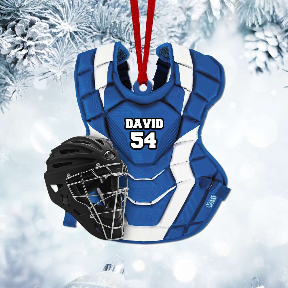 Personalized Baseball Clothes With Christmas Light Acrylic Ornament, Custom Christmas Ornament Gift For Son, Grandson