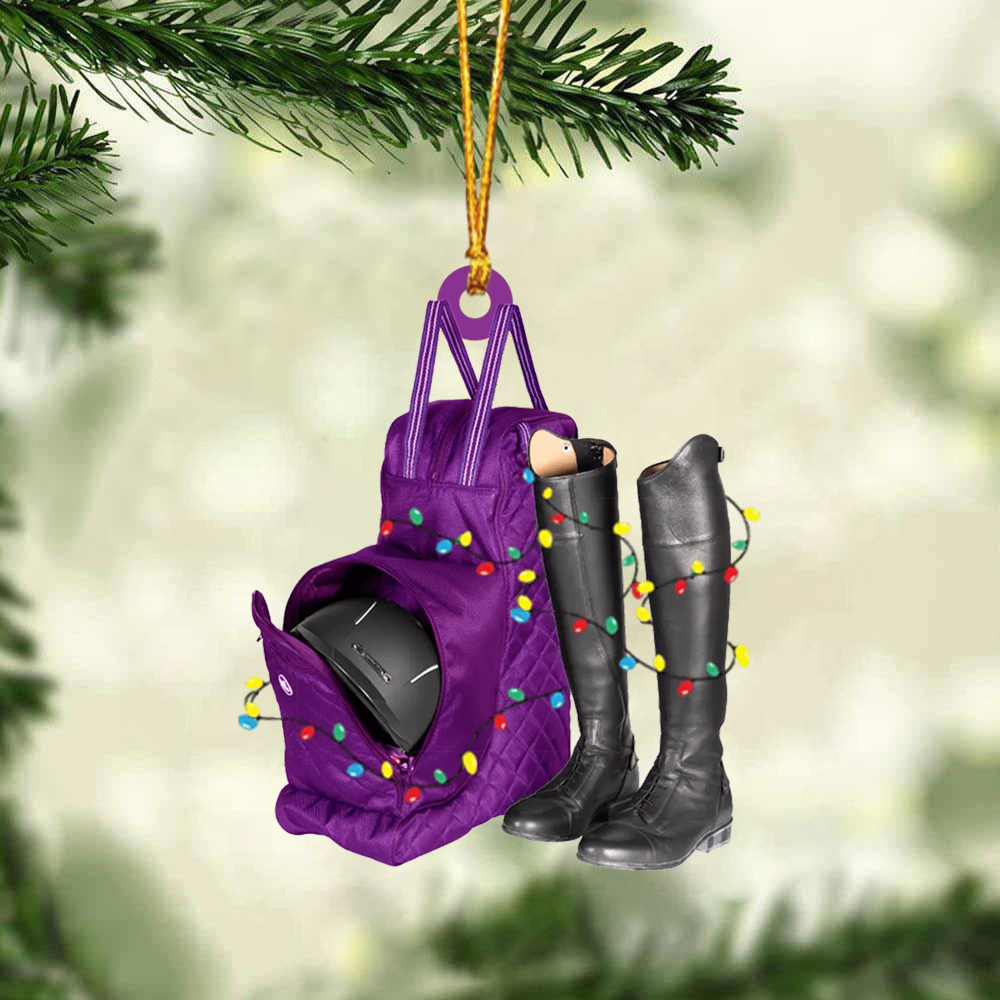 Personalized Horse Riding Bag Acrylic Ornament, Custom Christmas Ornament Gifts For Horse Riding Lover