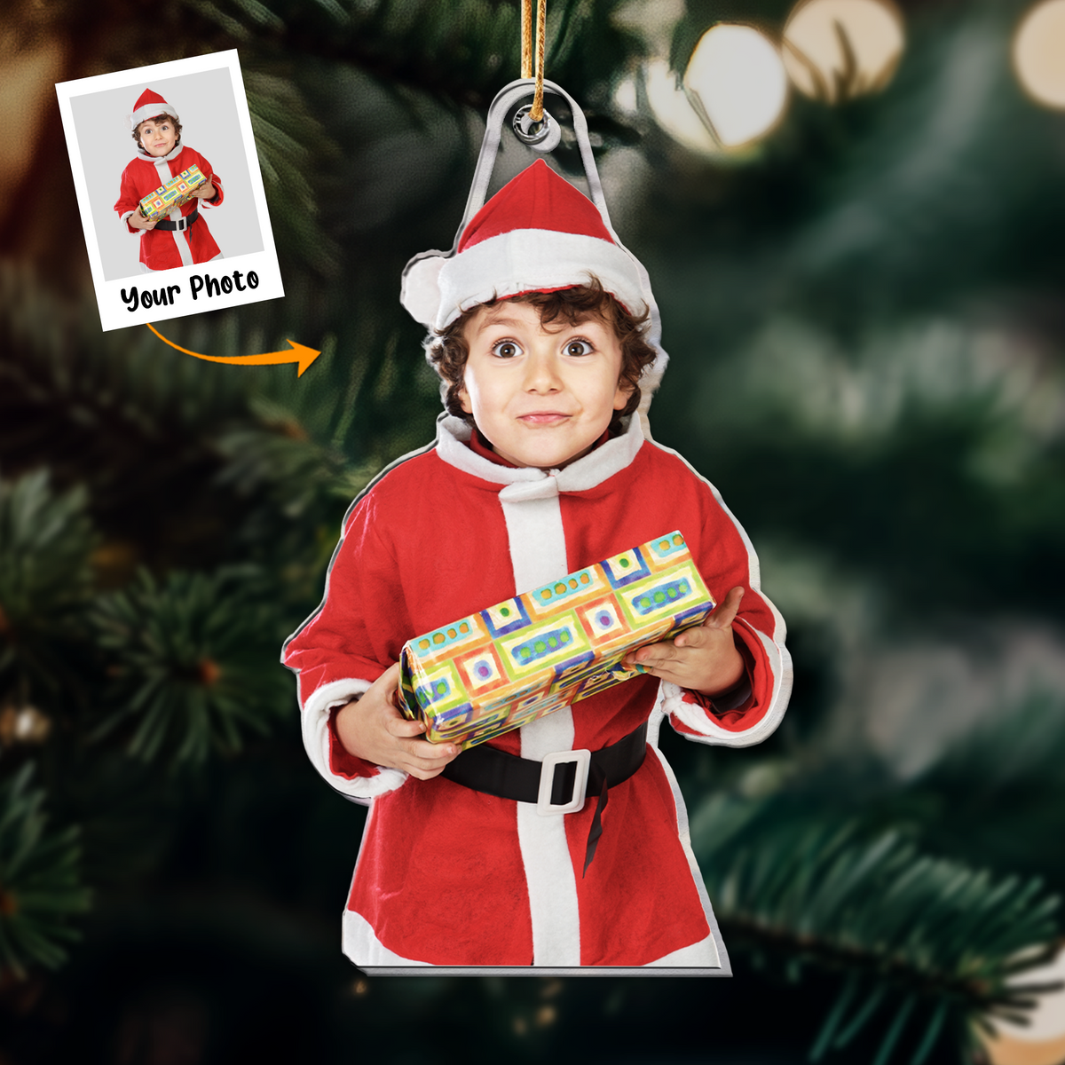 Personalized Son Grandson Daughter Granddaughter Moment Photo Acrylic Ornament, Meaningful Gift For Parents, Family