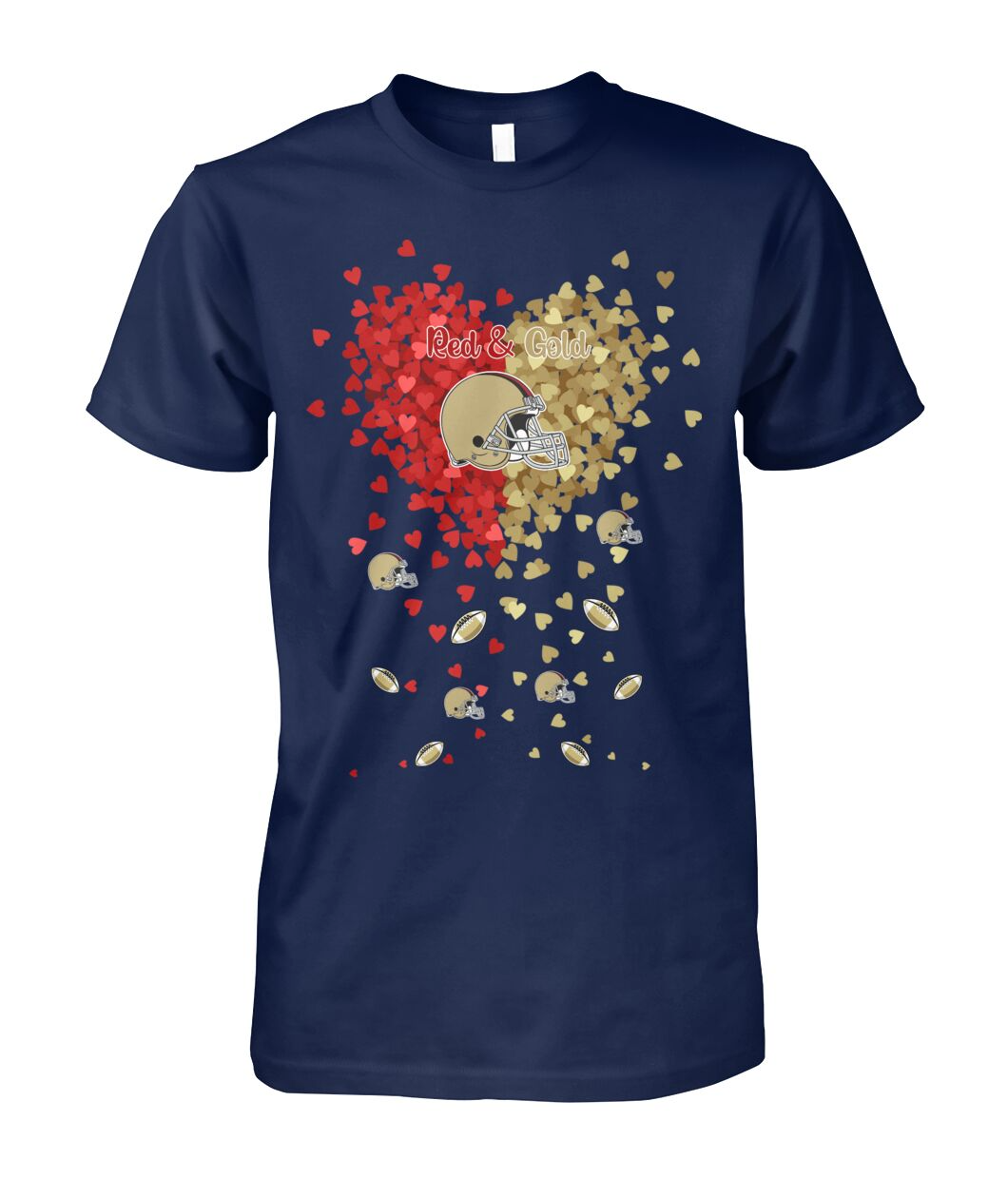 San Francisco Football Gold and Red in My Heart Sweatshirt T Shirts hoodie - Gift For Mens, Womens and San Francisco Lovers