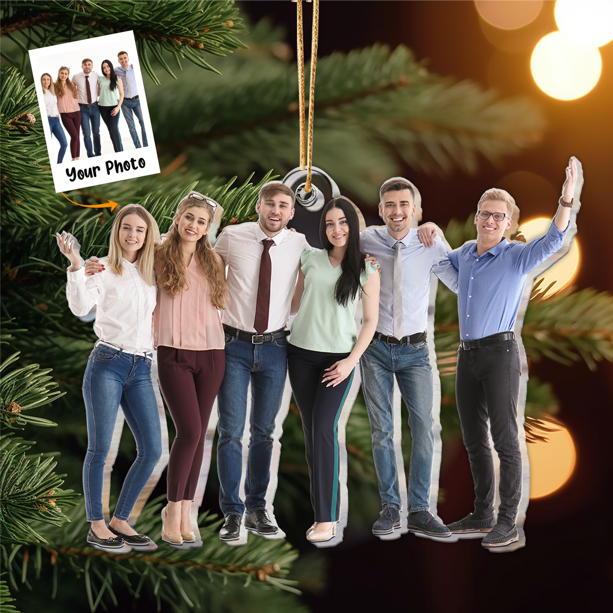 Personalized Coworker Colleague Moment Photo Acrylic Ornament, Meaningful Anniversary Gift For Colleague, Friends