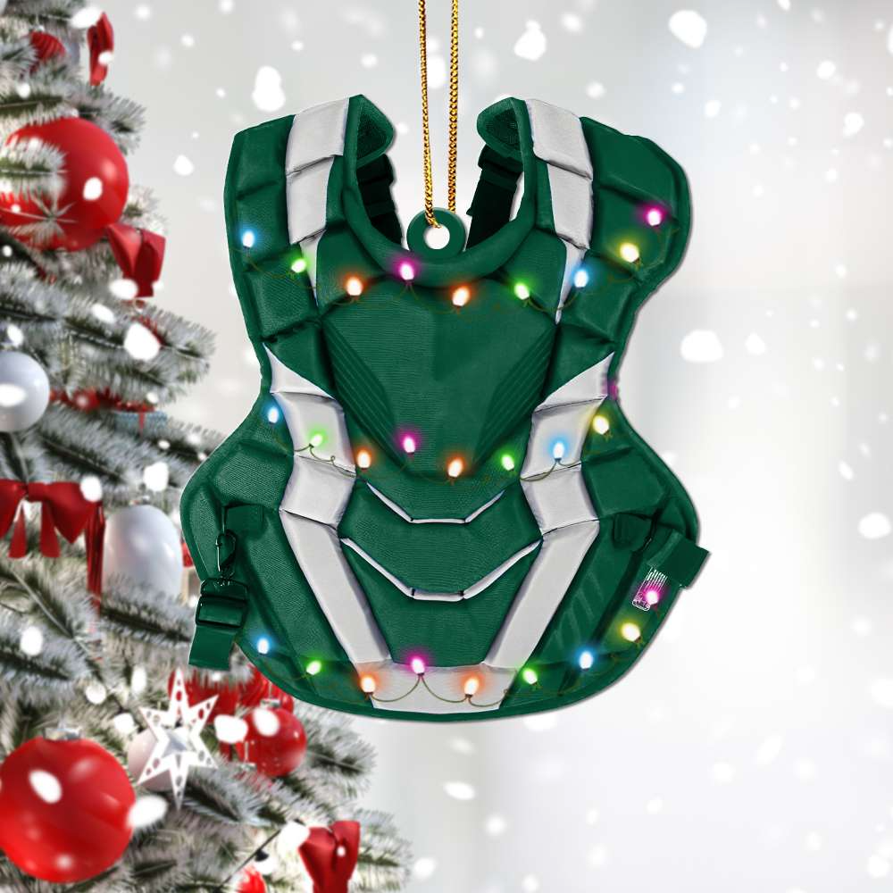 Personalized Baseball Gear Chest Protector Acrylic Ornament,  Custom Christmas Ornament Gift For Baseball Player