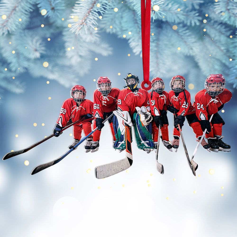 Custom Photo Ice Hockey Player Acrylic Ornament, Personalized Christmas Ornament Gifts For Ice Hockey Players