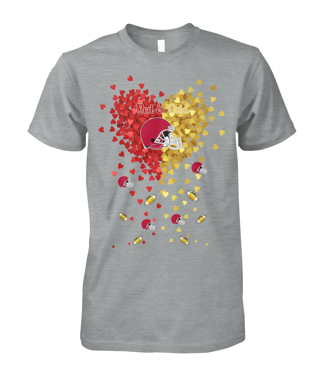 Kansas City Football Red and Gold in My Heart Hoodie, T Shirts, Sweatshirt - Gift For Mens, Womens and Kansas City Lovers