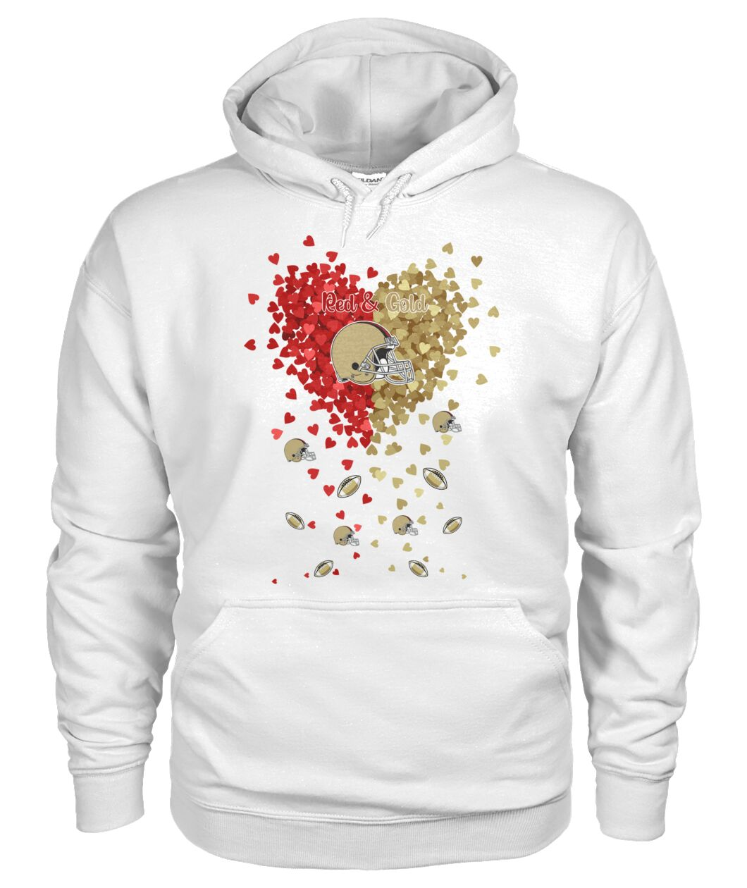 San Francisco Football Gold and Red in My Heart Hoodie, T Shirts, Sweatshirt - Gift For Mens, Womens and San Francisco Lovers