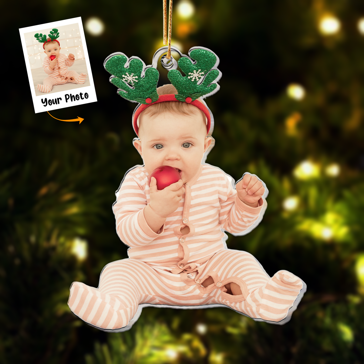 Personalized Newborn Baby Moment Photo Acrylic Ornament, Meaningful Gift For New Mom Dad Parents, Family