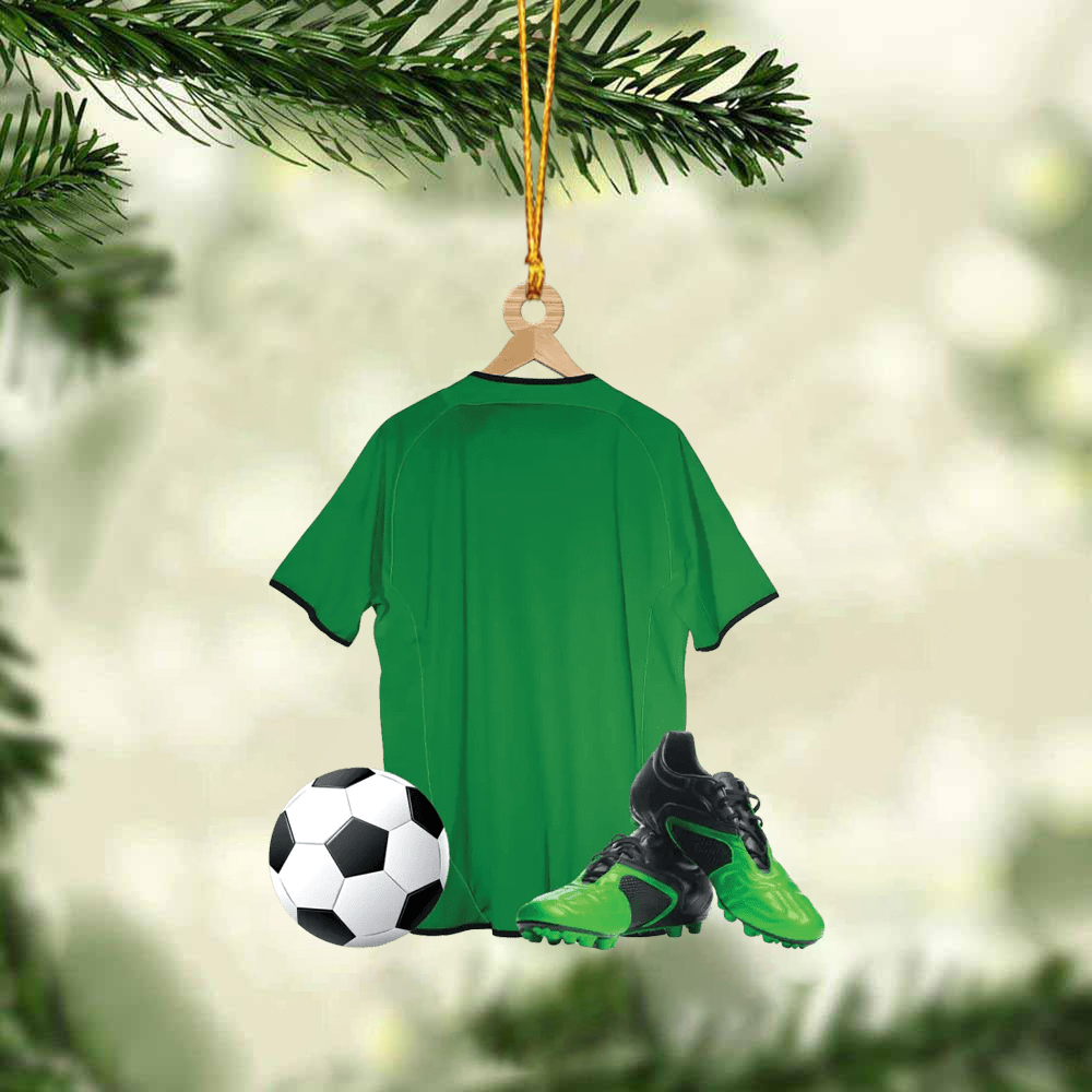 Custom Soccer Acrylic Christmas Ornament, Personalized Soccer Uniform Acrylic Christmas Ornament For Soccer Lover, Friend, Family