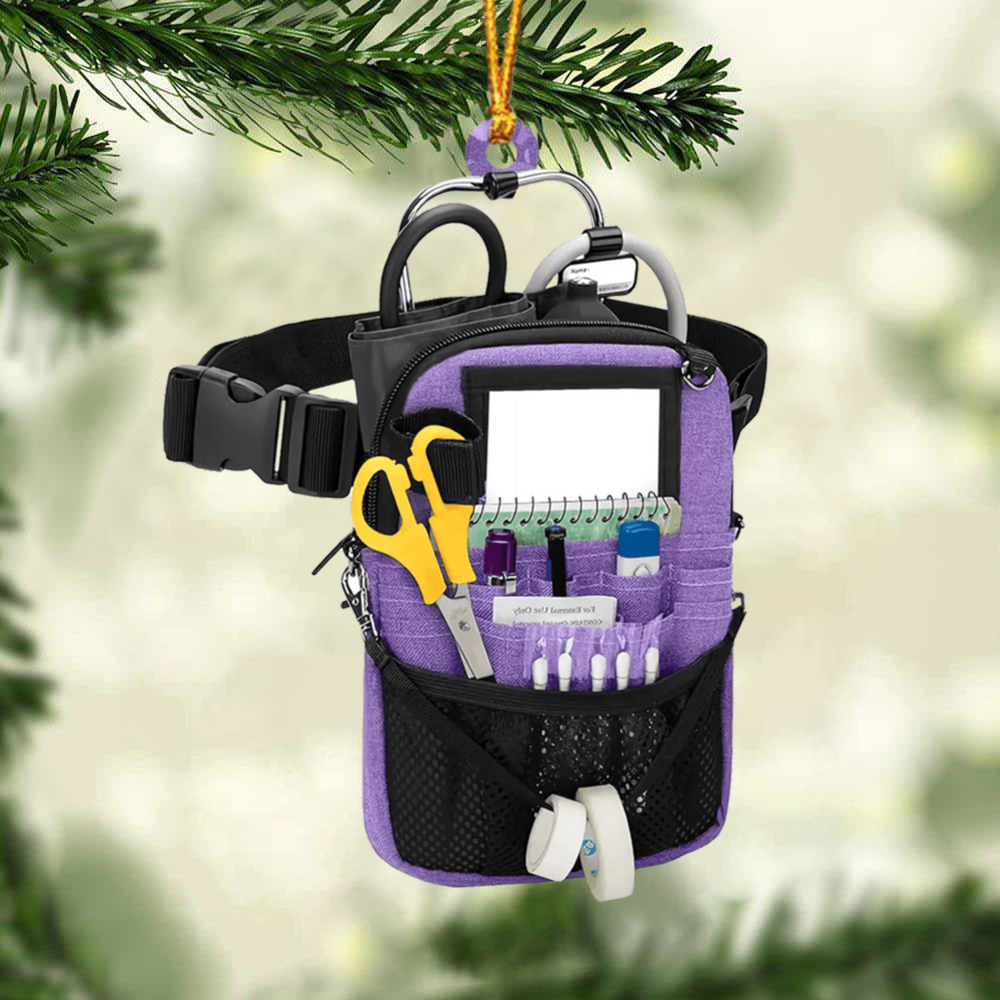 Custom Nurse Acrylic Christmas Ornament, Personalized Nurse Bag Acrylic Ornament For Nurse, Christmas, New Year