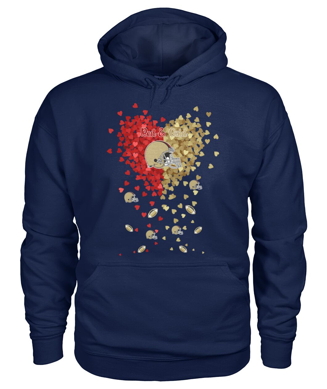 San Francisco Football Gold and Red in My Heart Sweatshirt T Shirts hoodie - Gift For Mens, Womens and San Francisco Lovers