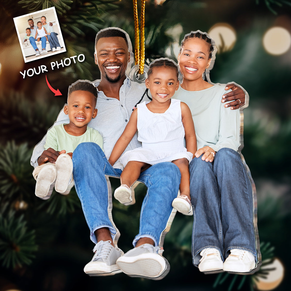 Personalized Great Family Moment Photo Acrylic Ornament, Meaningful Christmas Gift For Family, Friends