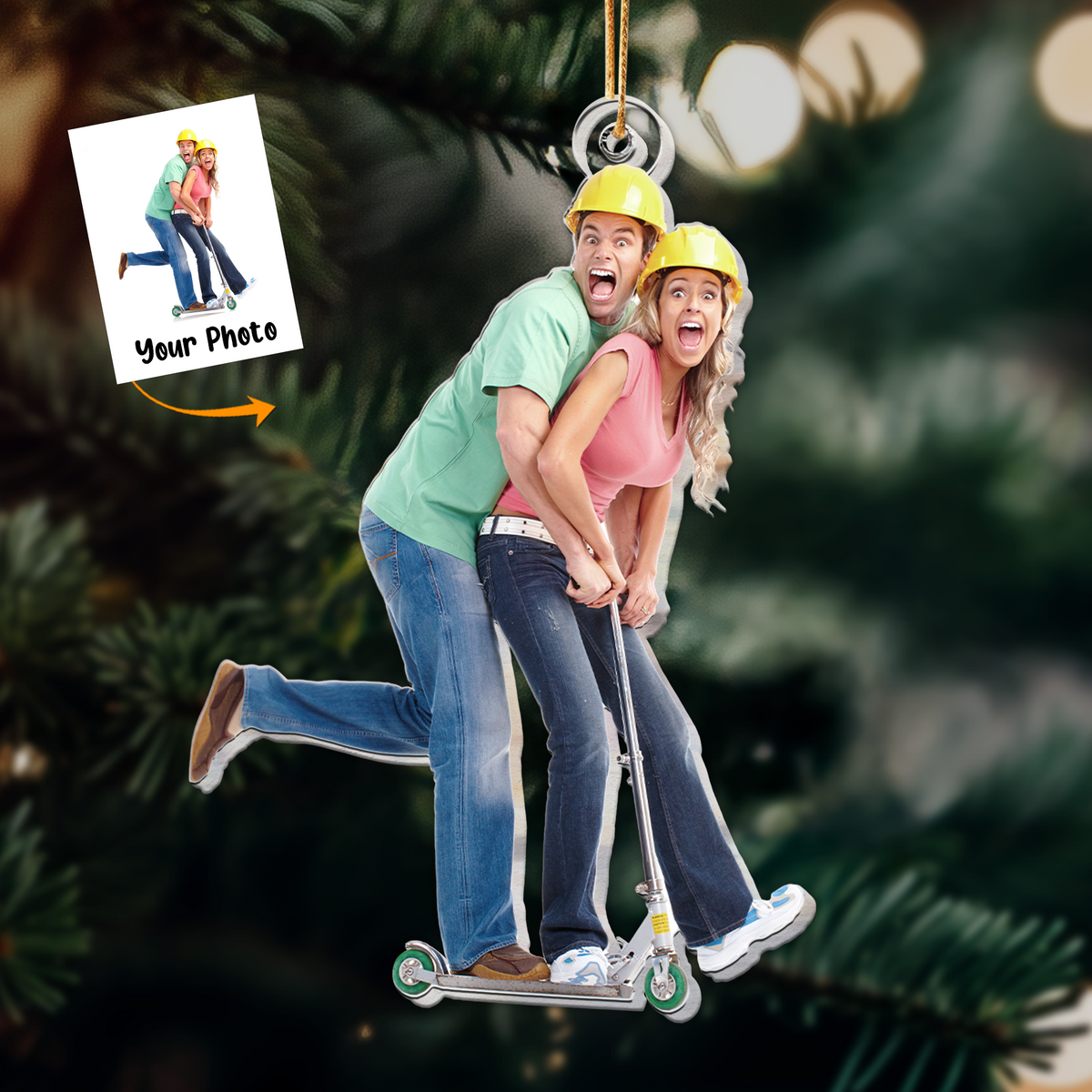 Customized Funny Couple Photo Acrylic Ornament, Funny Anniversary Gift For Couple, Newly Married