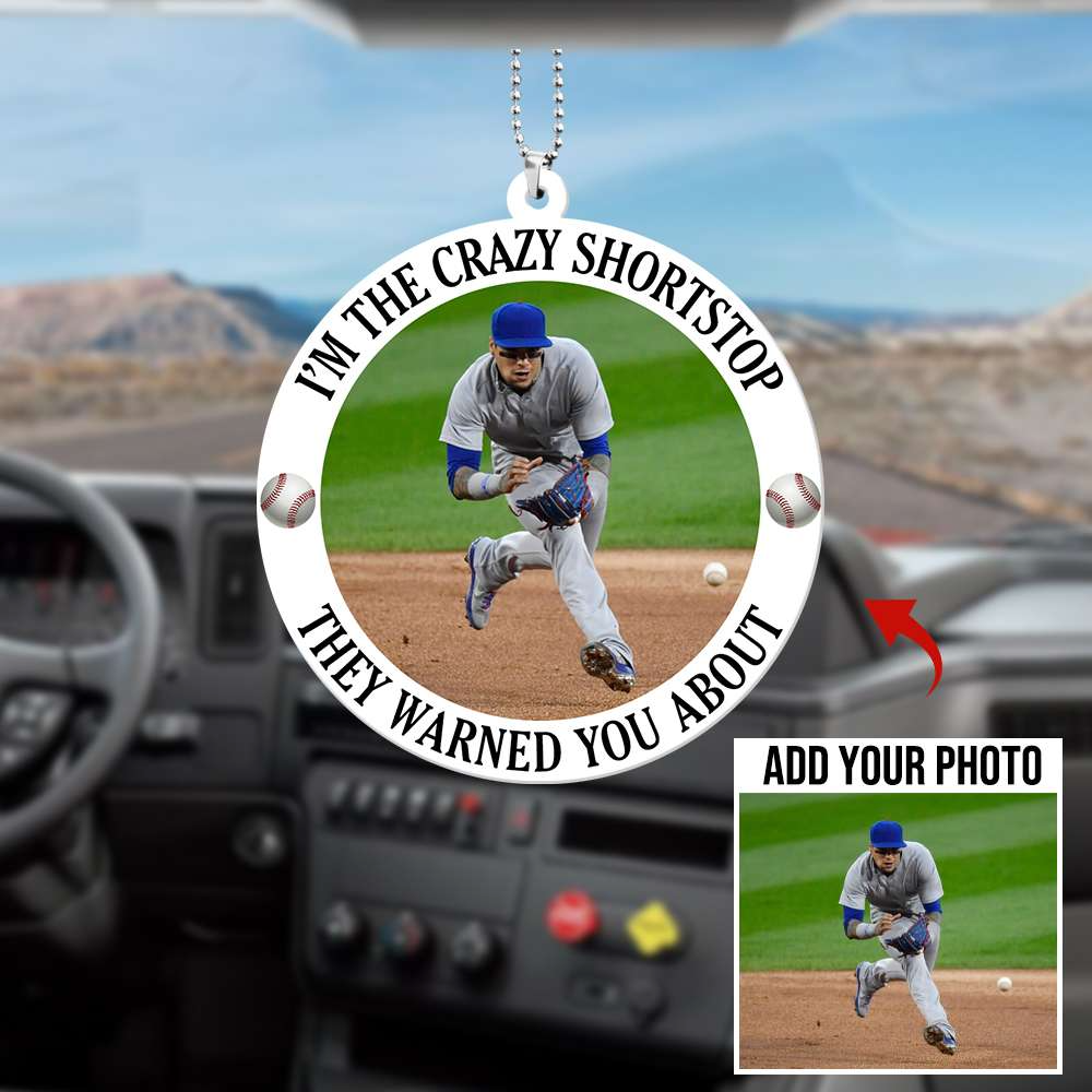 Custom Photo Baseball Pitcher Acrylic Ornament I Am The Crazy Pitcher, Custom Christmas Ornament Gifts For Son, Grandson
