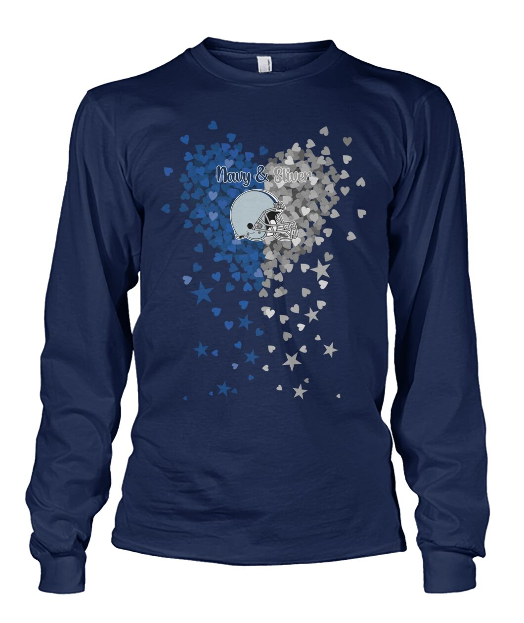 Cowboys Navy Blue and Silver in My Heart T Shirts hoodie, Sweatshirt - Gift For Mens, Womens and Cowboys Lovers