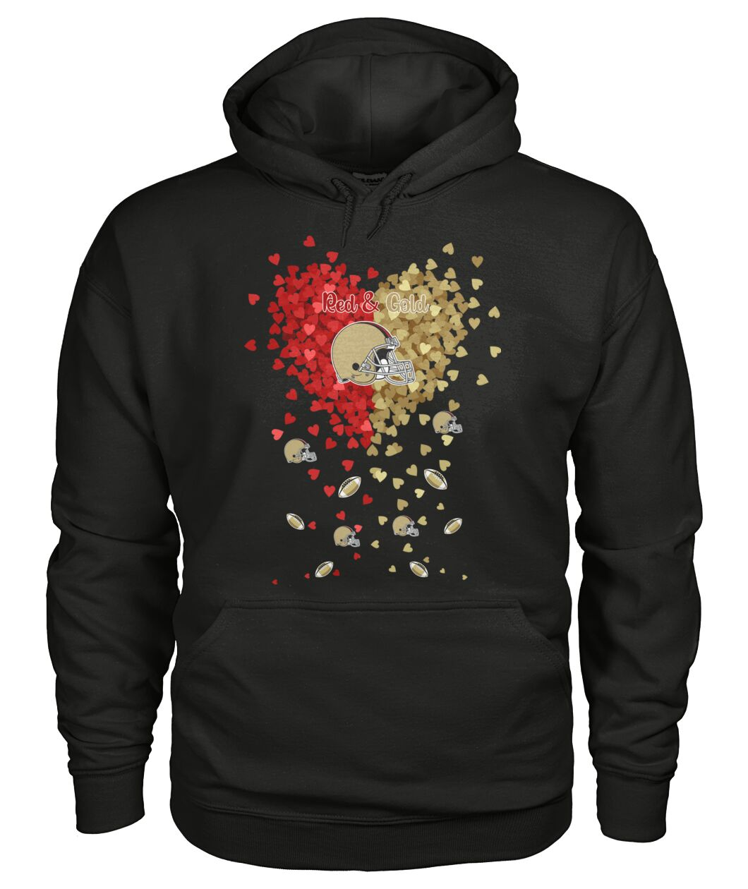San Francisco Football Gold and Red in My Heart Sweatshirt T Shirts hoodie - Gift For Mens, Womens and San Francisco Lovers