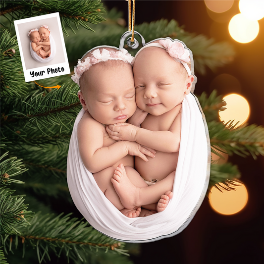 Personalized Newborn Baby Moment Photo Acrylic Ornament, Meaningful Gift For New Mom Dad Parents, Family