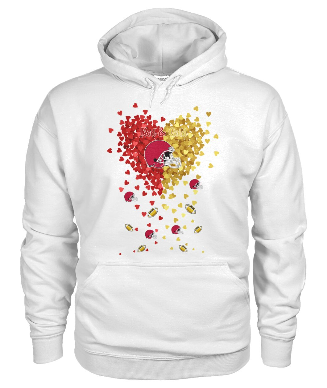 Kansas City Football Red and Gold in My Heart Hoodie, T Shirts, Sweatshirt - Gift For Mens, Womens and Kansas City Lovers