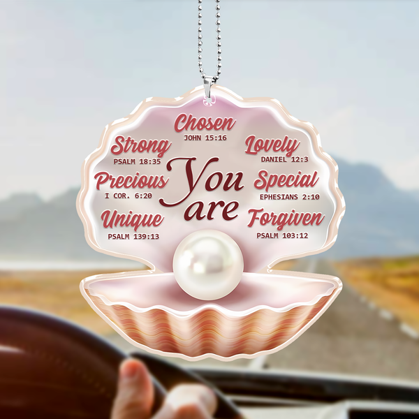 Pearl In Sea Shell You Are Acrylic Car Ornament, Perfect Christmas Gift For Family, Friend