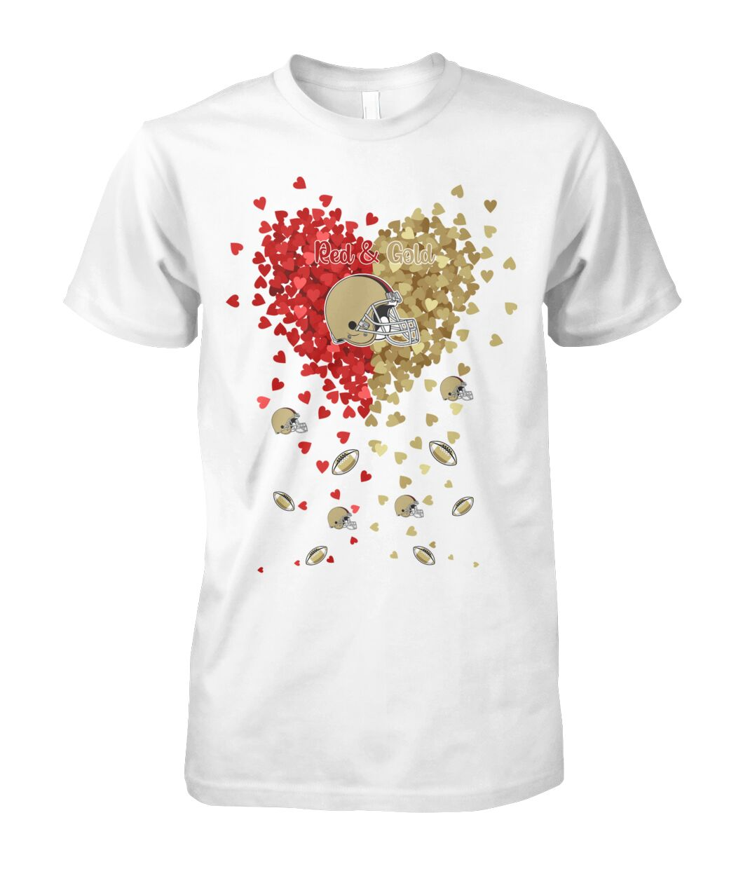 San Francisco Football Gold and Red in My Heart Sweatshirt T Shirts hoodie - Gift For Mens, Womens and San Francisco Lovers