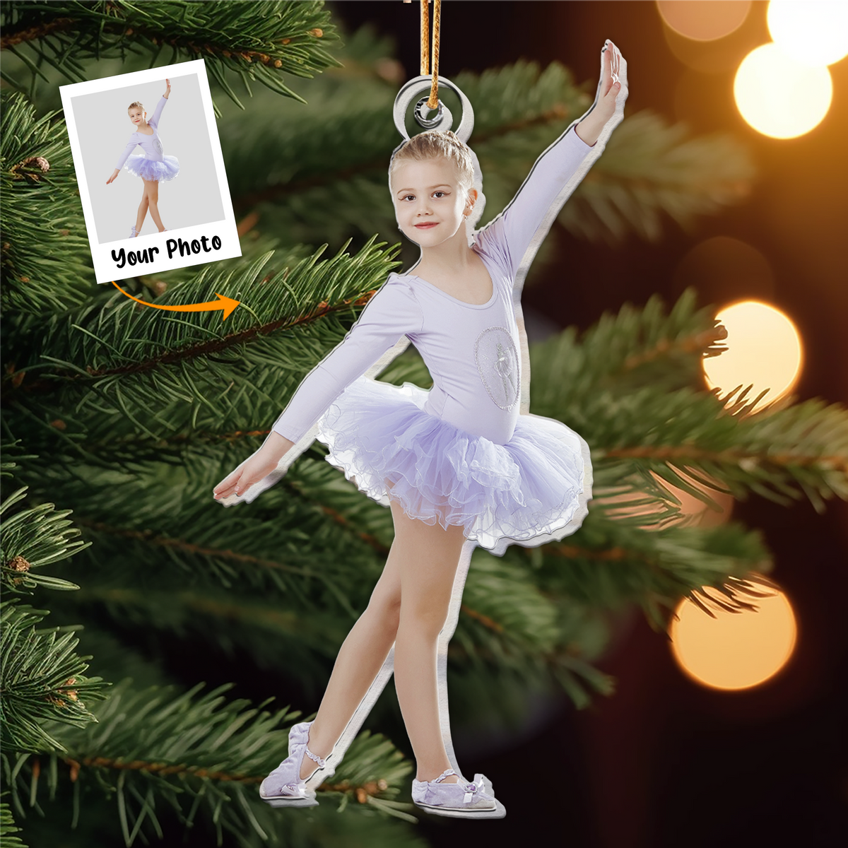 Personalized Girl Ballet Moment Photo Acrylic Ornament, Meaningful Gift For Daughter, Granddaughter, Family