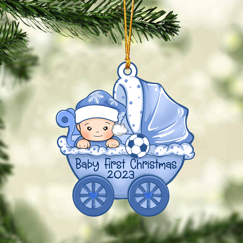 Personalized Baby My 1st Christmas Acrylic Ornament, Custom First Christmas Ornament Gifts For Mom, Grandma, Family