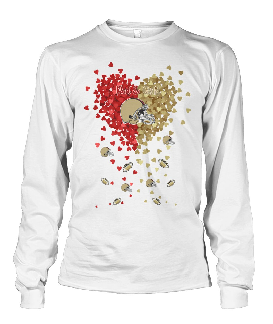 San Francisco Football Gold and Red in My Heart Sweatshirt T Shirts hoodie - Gift For Mens, Womens and San Francisco Lovers