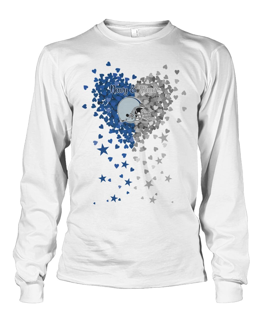 Cowboys Navy Blue and Silver in My Heart T Shirts hoodie, Sweatshirt - Gift For Mens, Womens and Cowboys Lovers