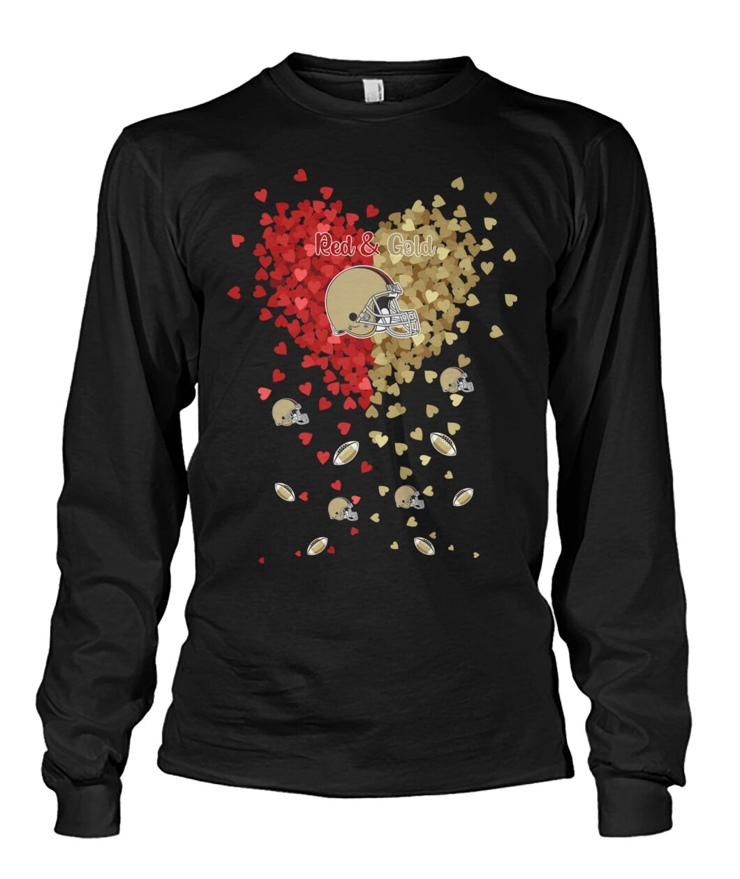 San Francisco Football Gold and Red in My Heart Sweatshirt T Shirts hoodie - Gift For Mens, Womens and San Francisco Lovers