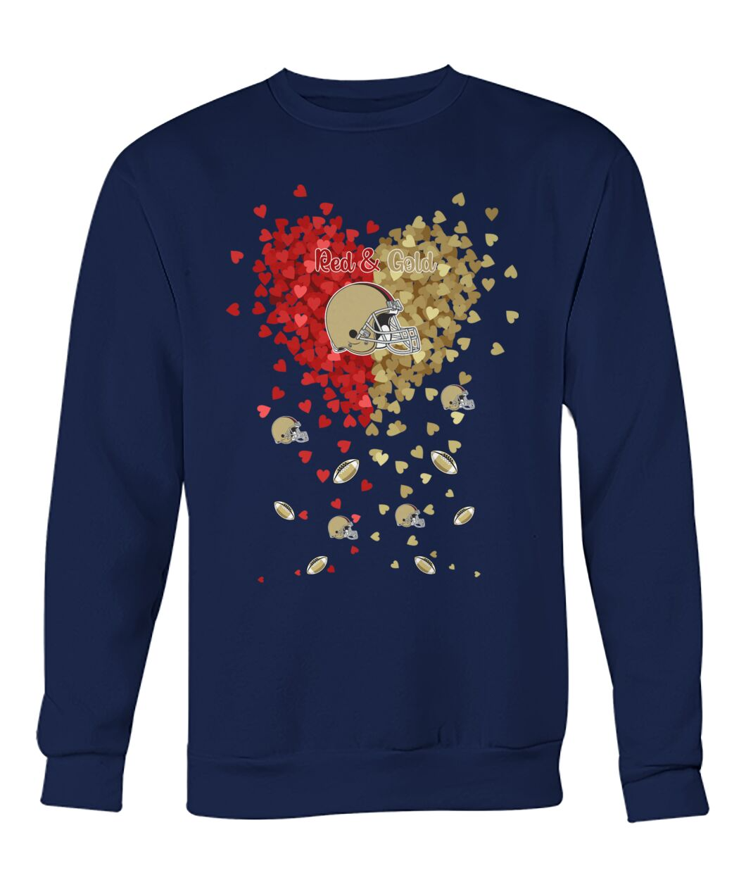 San Francisco Football Gold and Red in My Heart Sweatshirt T Shirts hoodie - Gift For Mens, Womens and San Francisco Lovers