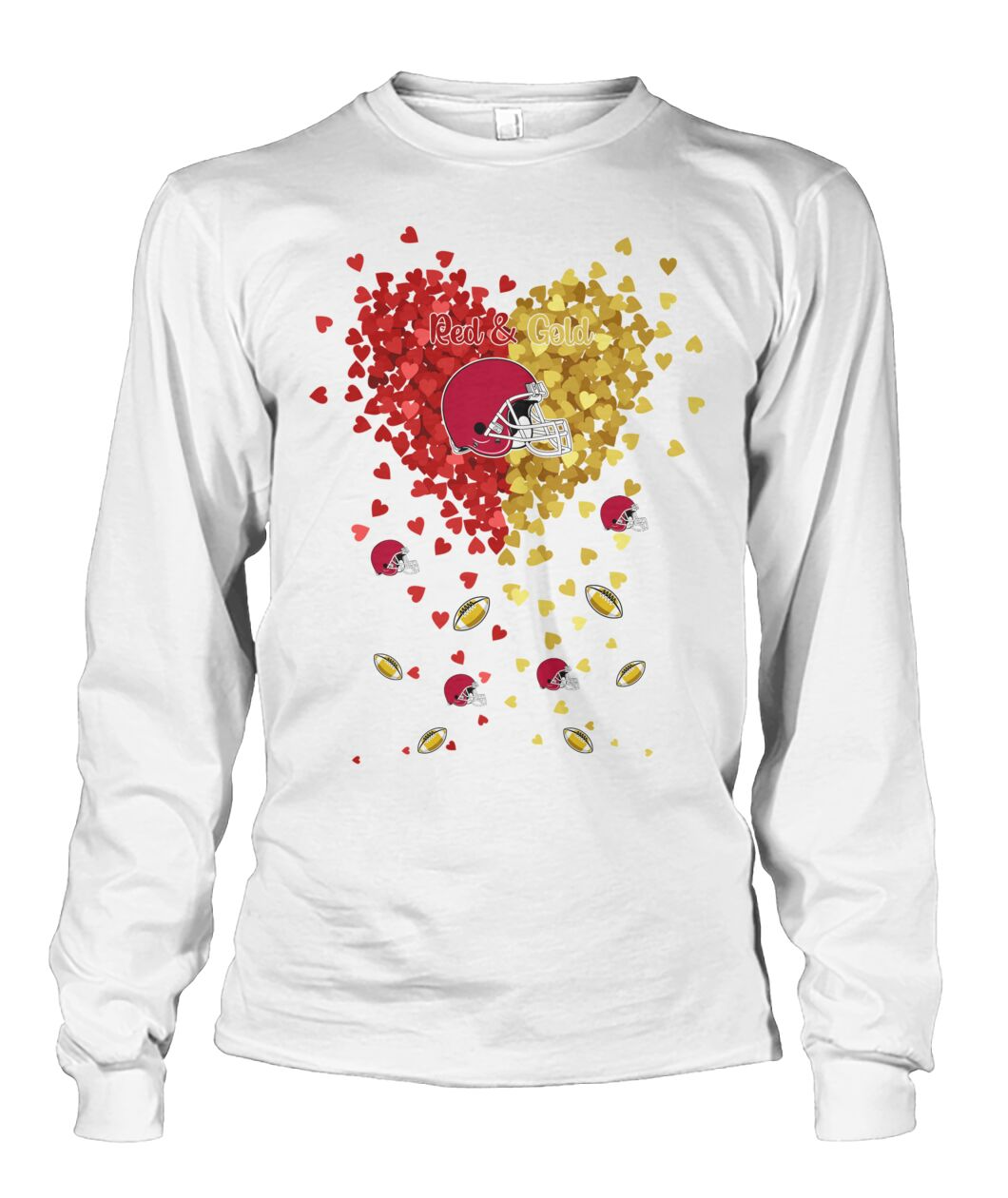 Kansas City Football Red and Gold in My Heart Hoodie, T Shirts, Sweatshirt - Gift For Mens, Womens and Kansas City Lovers