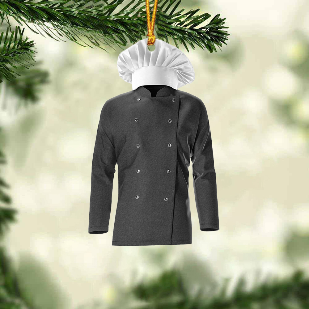 Personalized Chef Coat Uniform Acrylic Ornament, Custom Christmas Ornament Gifts For Chef