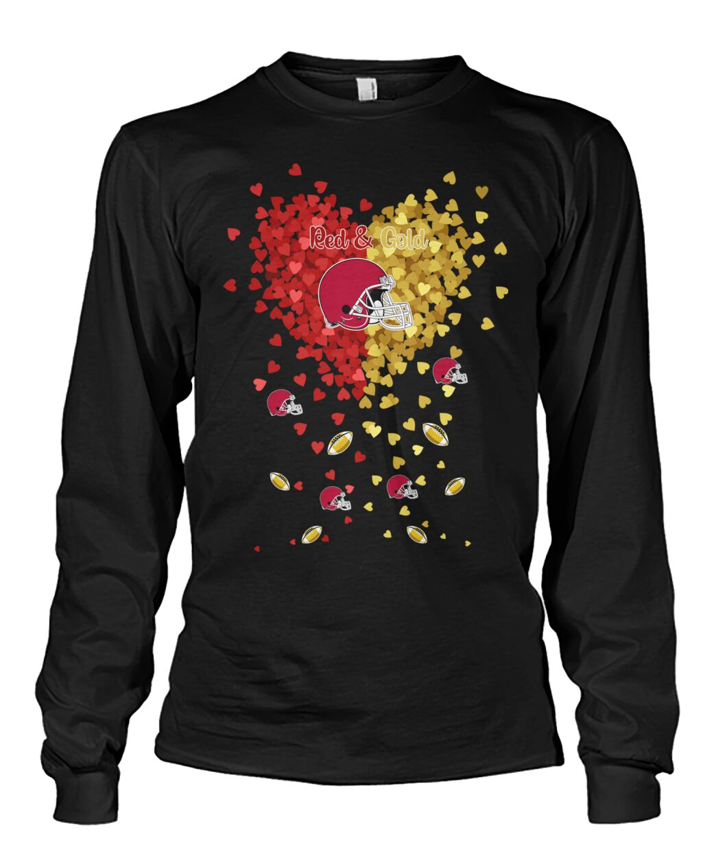 Kansas City Football Red and Gold in My Heart Hoodie, T Shirts, Sweatshirt - Gift For Mens, Womens and Kansas City Lovers