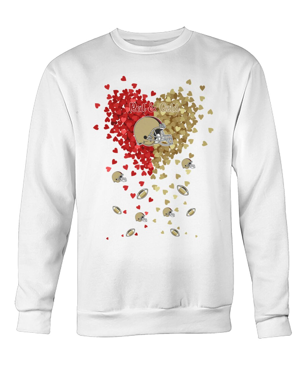 San Francisco Football Gold and Red in My Heart Sweatshirt T Shirts hoodie - Gift For Mens, Womens and San Francisco Lovers