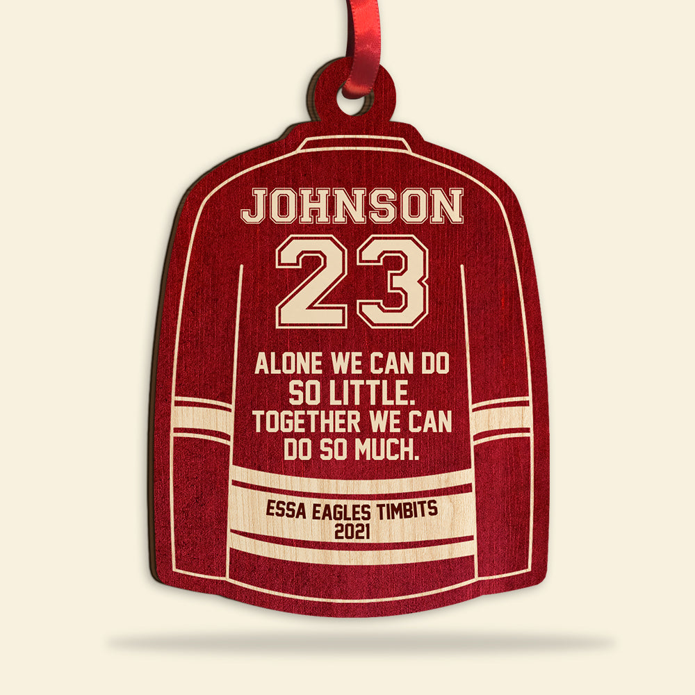 Personalized Hockey Wooden Ornament Play Together We Can Do So Much, Custom Christmas Ornament Gifts For Biker Lovers