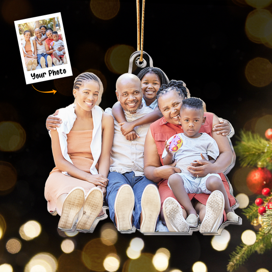 Personalized Great Big Family Moment Photo Acrylic Ornament, Meaningful Christmas Gift For Family, Friends