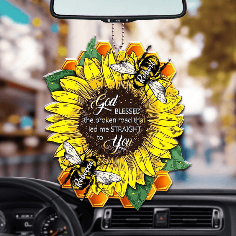 Jesus Acrylic Ornament, Bee Couple God Blessed Personalized Acrylic Ornament - Gift For Jesus Lovers, Christian, God Faith Believers