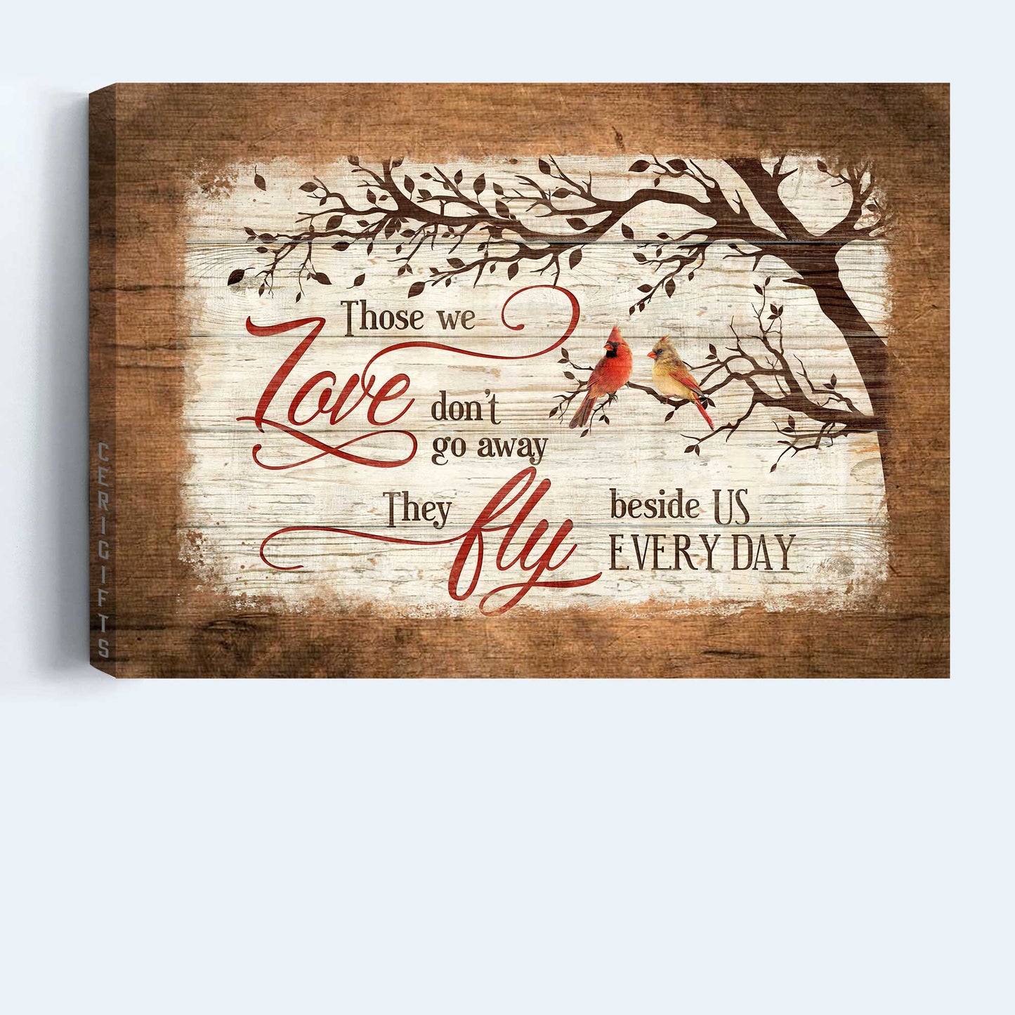 Red Cardinal Landscape Canvas, Christian Wall Art - God, Faith, Jesus, Heaven Landscape Canvas - Wall Decor Framed Gift For Christian