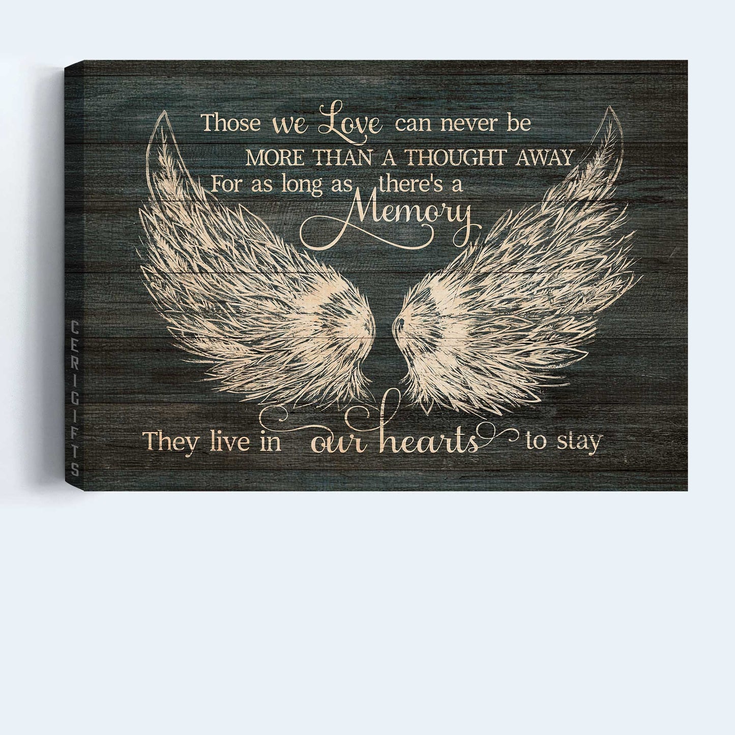 Memorial Landscape Canvas - Angel wings Landscape Canvas - Memorial Gift For Family Members - Those we love can never be more than a thought away
