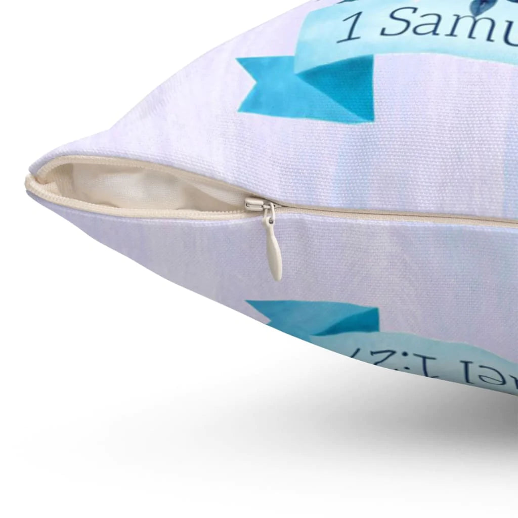 Christian Throw Pillow, Jesus Pillow, Inspirational Gifts, 1 Samuel 1:27 Bible Verse Pillow - For This Child We Have Prayed