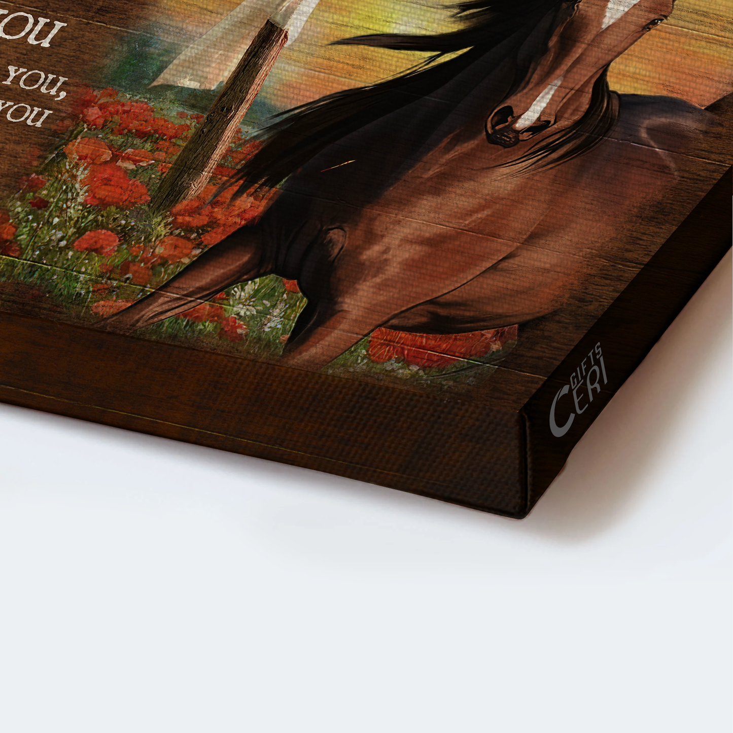 Jesus Landscape Canvas- Horse, Flower field, Wooden Cross canvas- Gift for Christian- For I know the plans I have for you - Landscape Canvas Prints, Wall Art